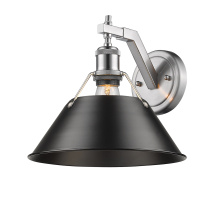 Golden 3306-1W PW-BLK - Yep by Golden Lighting Orwell 1-light Wall Sconce in Pewter and Matte Black shade